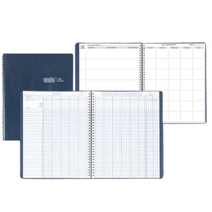 Picture of House Of Doolittle Combination Lesson Planner And Class Record Books, 100% Recycled, FSC Certified, Blue, Pack Of 2