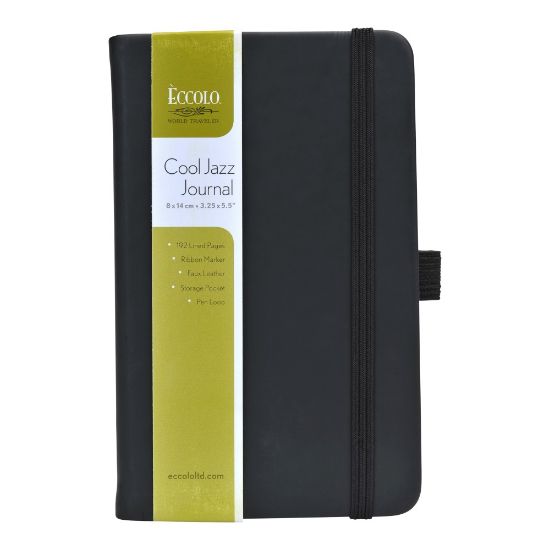 Picture of Eccolo Cool Jazz Journal, 3 1/2in x 5 1/2in, Ruled, 192 Pages, Black