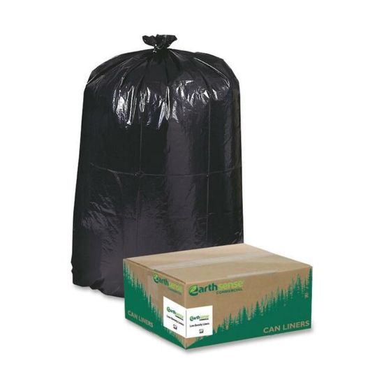 Picture of Webster EarthSense 1.25 mil Trash Bags, 60 gal, 38inH x 58inW, 75% Recycled, Black, 100 Bags