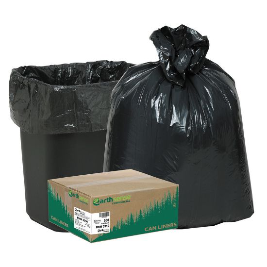 Picture of Webster EarthSense 0.65 mil Trash Bags, 16 gal, 24inH x 31inW, 75% Recycled, Black, 500 Bags