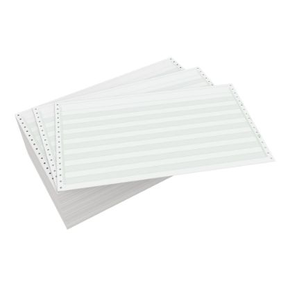 Picture of Domtar Continuous Form Paper, Unperforated, 14 7/8in x 8 1/2in, 20 Lb, 1/2in Green Bar, Carton Of 2,700 Forms