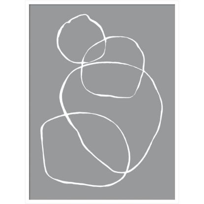 Picture of Amanti Art Going in Circles Light Gray by Teju Reval Wood Framed Wall Art Print, 41inH x 31inW, White