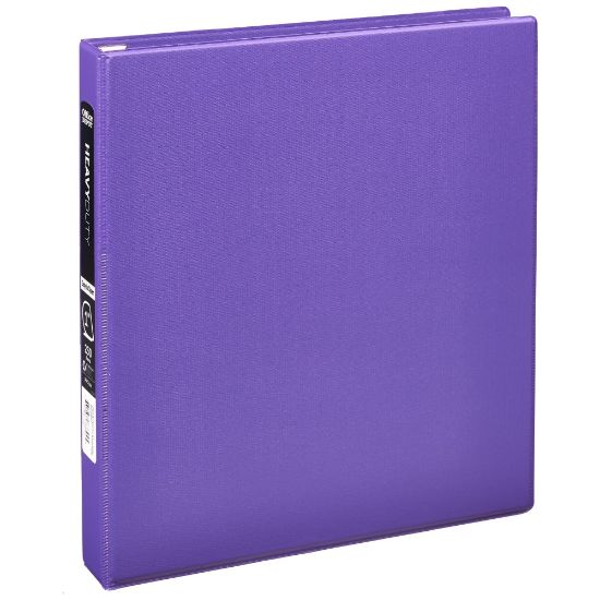 Picture of Office Depot Heavy-Duty Easy-Open 3-Ring Binder, 1in D-Rings, Purple