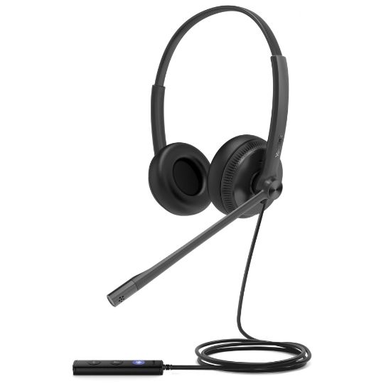 Picture of Yealink Dual Wired Headset With QD to RJ Port, Black, YEA-YHS34-DUAL