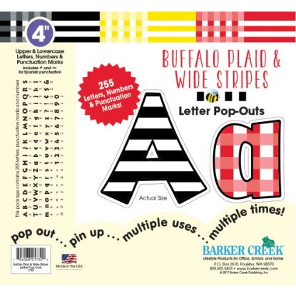 Picture of Barker Creek Letter Pop-Outs, 4in, Buffalo Plaid, Set Of 255