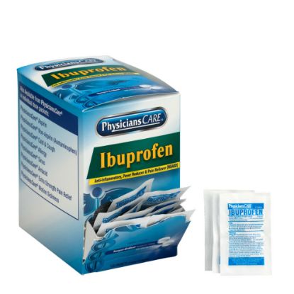 Picture of PhysiciansCare Ibuprofen Single Dose Packets, 2 Tablets Per Box, Box of 125 Packets