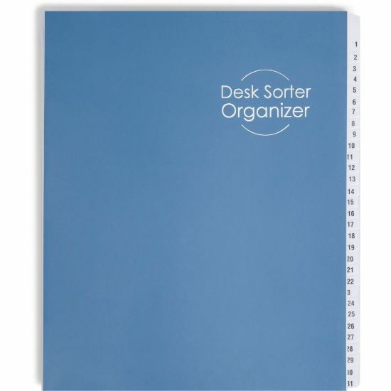 Picture of Smead Desk File/Sorter, 1-31/January-December, Letter Size, 35% Recycled, Blue