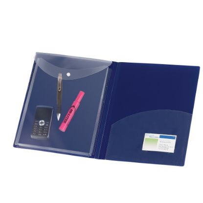 Picture of Avery Protect & Store Pocket Folders, Letter Size, Navy, Pack Of 3