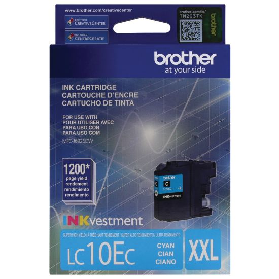 Picture of Brother LC10 Cyan High-Yield Ink Cartridge, LC10EC