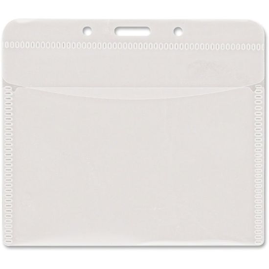 Picture of Advantus PVC-Free Horizontal Badge Holder - Support 4in x 3in Media - Horizontal - Polypropylene - 50 / Pack - Clear