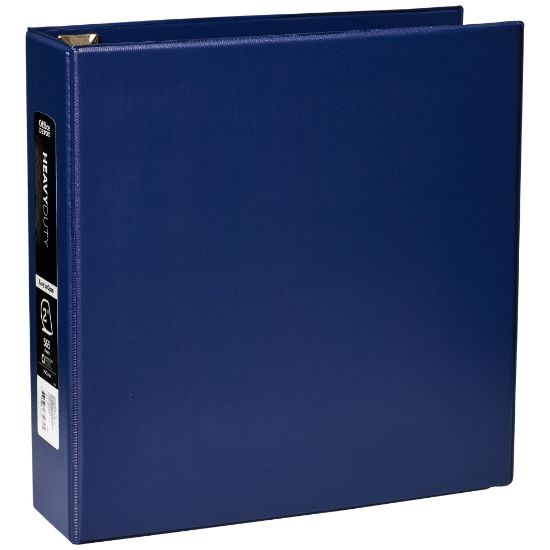 Picture of Office Depot Brand Heavy-Duty 3-Ring Binder, 2in D-Rings, 49% Recycled, Navy