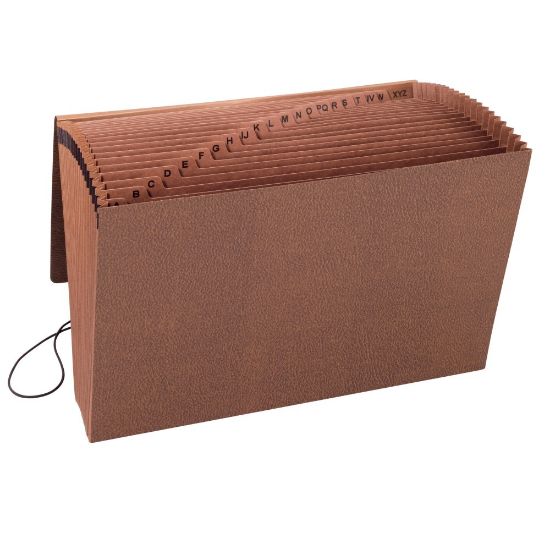 Picture of Smead TUFF Expanding File With Flap & Elastic Cord, 21 Pockets, A-Z, 15in x 10in Legal Size, 30% Recycled, Brown