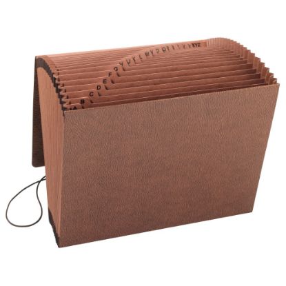 Picture of Smead TUFF Expanding File With Flap & Elastic Cord, 21 Pockets, A-Z, 12in x 10in Letter Size, 30% Recycled, Brown