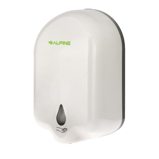 Picture of Alpine Wall-Mount Automatic Liquid Hand Sanitizer Dispenser, 1100 ml, 9-1/4inH x 5-1/2inW x 4-1/8inD, White