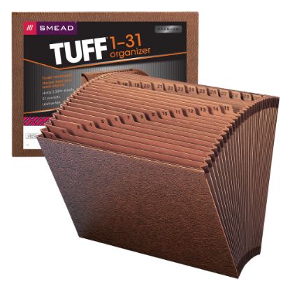 Picture of Smead TUFF Expanding File, 31 Pockets, 1-31, 12in x 10in Letter Size, 30% Recycled, Brown