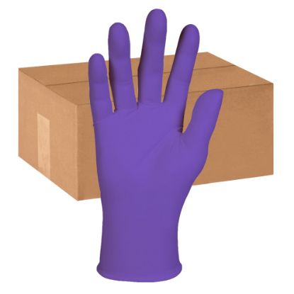 Picture of KIMTECH Purple Nitrile Exam Gloves - Large Size - For Right/Left Hand - Purple - Latex-free, Powder-free, Textured Fingertip, Beaded Cuff, Non-sterile - For Laboratory Application, Chemotherapy - 100/Box - 1000 / Carton - 6 mil Thickness