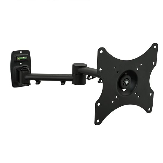 Picture of MegaMounts Full Motion Single-Stud Wall Mount With Bubble Level For 17 - 42in Screens, 9inH x 9inW x 18inD, Black