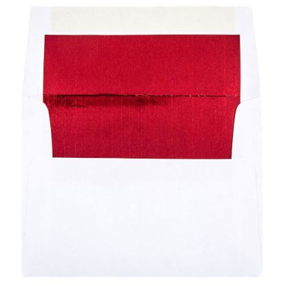 Picture of JAM Paper Booklet Invitation Envelopes, A2, Gummed Seal, Red/White, Pack Of 25