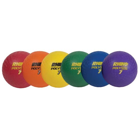 Picture of Champion Sports Rhino Poly Playground Ball Set, 7in, Assorted Colors, Set Of 6 Balls