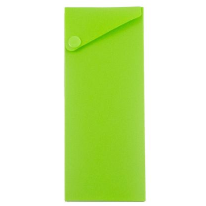 Picture of JAM Paper Plastic Slide Pencil Case, 7 3/4inH x 2 3/4inW x 1 1/8inD, Green