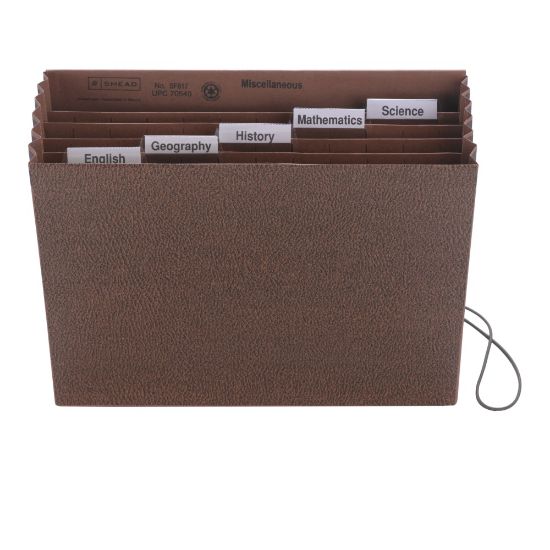 Picture of Smead Subject Expanding File, 6 Pocket, 12inx10in, Letter Size, 5 1/4in Expansion, 30% Recycled, Brown