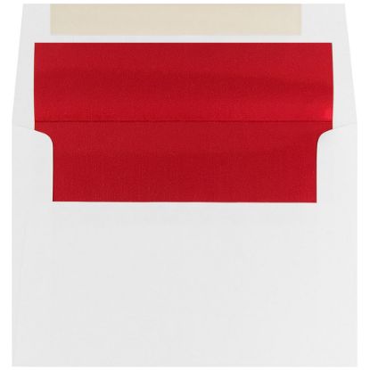 Picture of JAM Paper Foil-Lined Booklet Invitation Envelopes, A6, Gummed Seal, Red/White, Pack Of 25