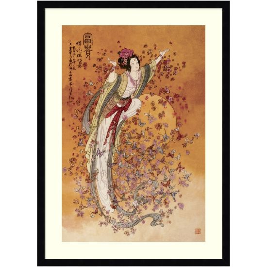 Picture of Amanti Art Goddess of Wealth by Chinese Wood Framed Wall Art Print, 29inH x 21inW, Black