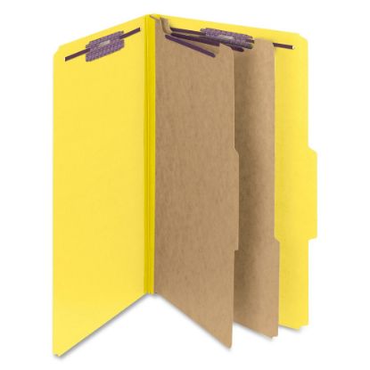 Picture of Smead Classification Folders, Pressboard With SafeSHIELD Fasteners, 2 Dividers, 2in Expansion, Legal Size, 50% Recycled, Yellow, Box Of 10