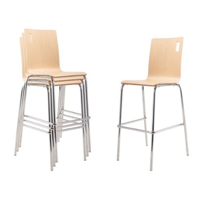 Picture of National Public Seating Bushwick Series Wood Cafe Chairs, Natural, Set Of 4 Chairs