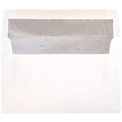 Picture of JAM Paper Booklet Invitation Envelopes, A10, Gummed Seal, Silver/White, Pack Of 25