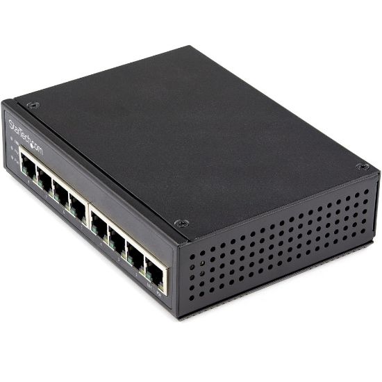 Picture of StarTech.com Industrial 8 Port Gigabit PoE Switch 30W - Power Over Ethernet Switch - GbE POE+ Network Switch - Unmanaged - IP-30 - 8 Port Gigabit PoE switch 30W PSE power per port to devices w/GbE on Cat5e/6