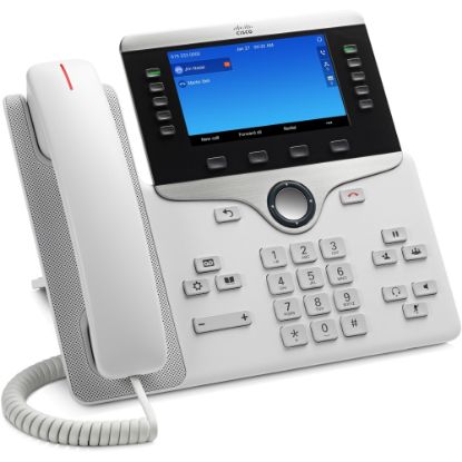 Picture of Cisco 8841 IP Phone - Wall Mountable - White - VoIP - Caller ID - SpeakerphoneUnified Communications Manager, Unified Communications Manager Express, User Connect License - 2 x Network (RJ-45) - PoE Ports