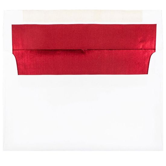 Picture of JAM Paper Booklet Invitation Envelopes, A10, Gummed Seal, Red/White, Pack Of 25