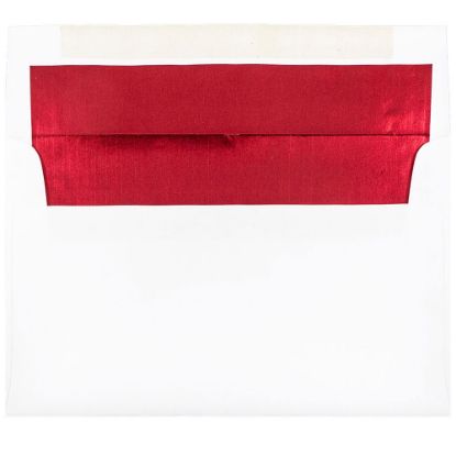 Picture of JAM Paper Foil-Lined Invitation Envelopes, A9, Gummed Seal, Red/White, Pack Of 25