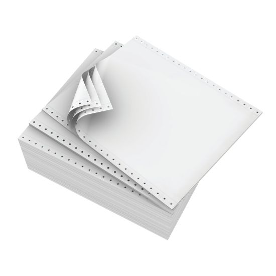 Picture of Domtar Continuous Form Paper, 3-Part, Carbonless, 9 1/2in x 11in, White, Carton Of 1,200 Forms