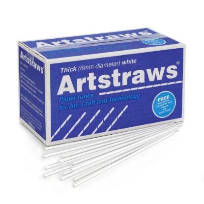 Picture of Pacon Artstraws Paper Tubes, 6 mm, White, Set Of 900 Tubes