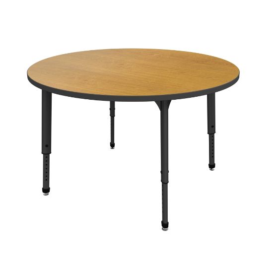 Picture of Marco Group Apex Series Adjustable Height Round Table, Solar Oak/Black