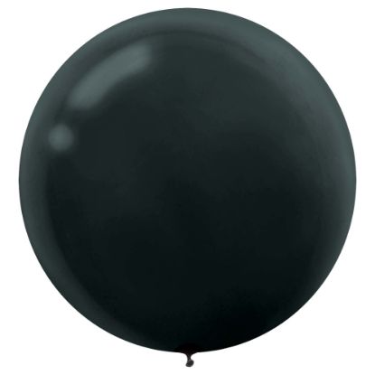 Picture of Amscan 24in Latex Balloons, Jet Black, 4 Balloons Per Pack, Set Of 3 Packs