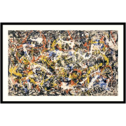 Picture of Amanti Art Convergence by Jackson Pollock Wood Framed Wall Art Print, 27inH x 41inW, Black