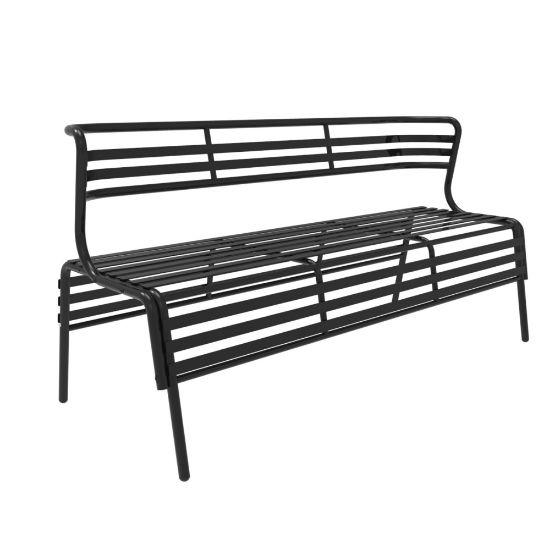 Picture of Safco CoGo Indoor/Outdoor Bench With Back, Black