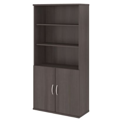 Picture of Bush Business Furniture Studio C 73inH 5-Shelf Bookcase With Doors, Storm Gray, Standard Delivery