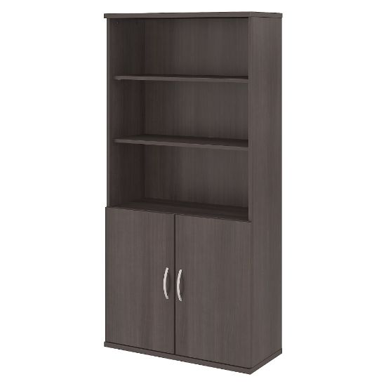 Picture of Bush Business Furniture Studio C 73inH 5-Shelf Bookcase With Doors, Storm Gray, Standard Delivery