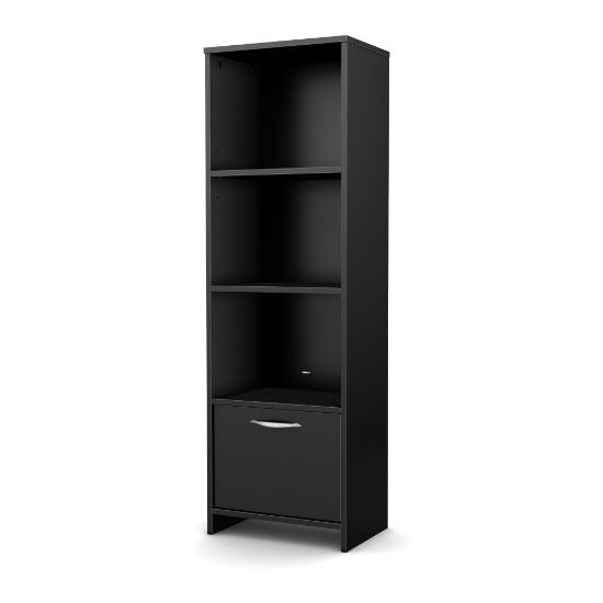 Picture of South Shore Step One 55inH 3-Shelf Bookcase, Pure Black