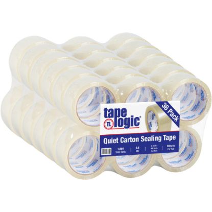 Picture of Tape Logic Quiet Carton-Sealing Tape, 3in Core, 2.6-Mil, 2in x 55 Yd., Clear, Pack Of 36