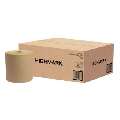 Picture of Highmark ECO Hardwound 1-Ply Paper Towels, 100% Recycled, Natural, 800ft Per Roll, Case Of 6 Rolls