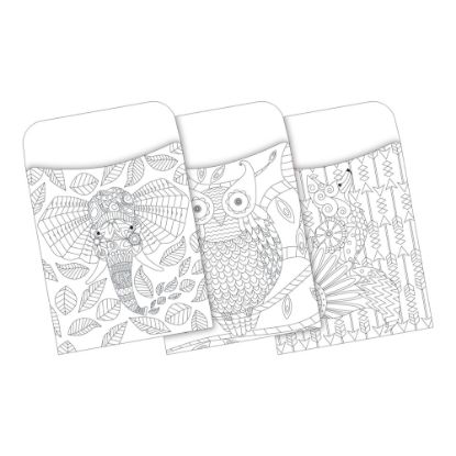 Picture of Barker Creek Peel & Stick Library Pockets, Color Me! Bohemian Animals, Pack Of 30