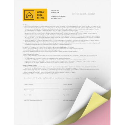 Picture of Xerox Bold Digital 3-Part Carbonless Paper, White/Yellow/Pink, Letter Size (8 1/2in x 11in), Carton Of 5,010 Sheets, 22 Lb, 98 Brightness