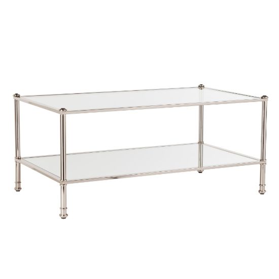 Picture of SEI Furniture Paschall Cocktail Table, Rectangle, Clear/Silver