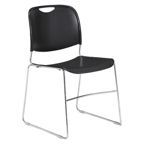 Picture of National Public Seating Hi-Tech Compact Stack Chair, Chrome/Black Pack Of 40