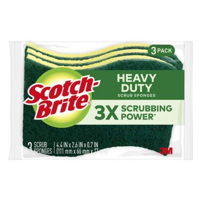 Picture of Scotch-Brite Heavy Duty Sponges, 3 Scrubbing Sponges, Great For Washing Dishes and Cleaning Kitchen